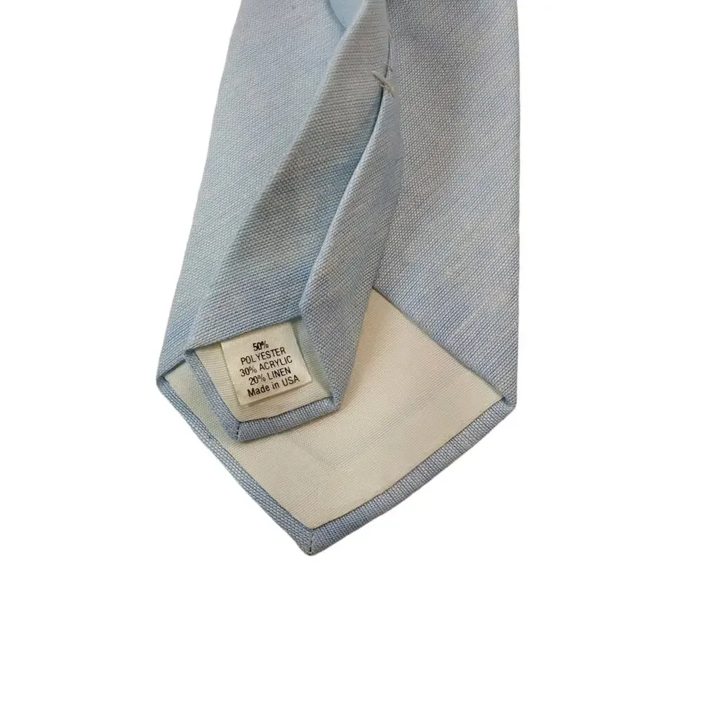 Van Heusen Men Necktie Tie Light Blue Polyester Linen 53